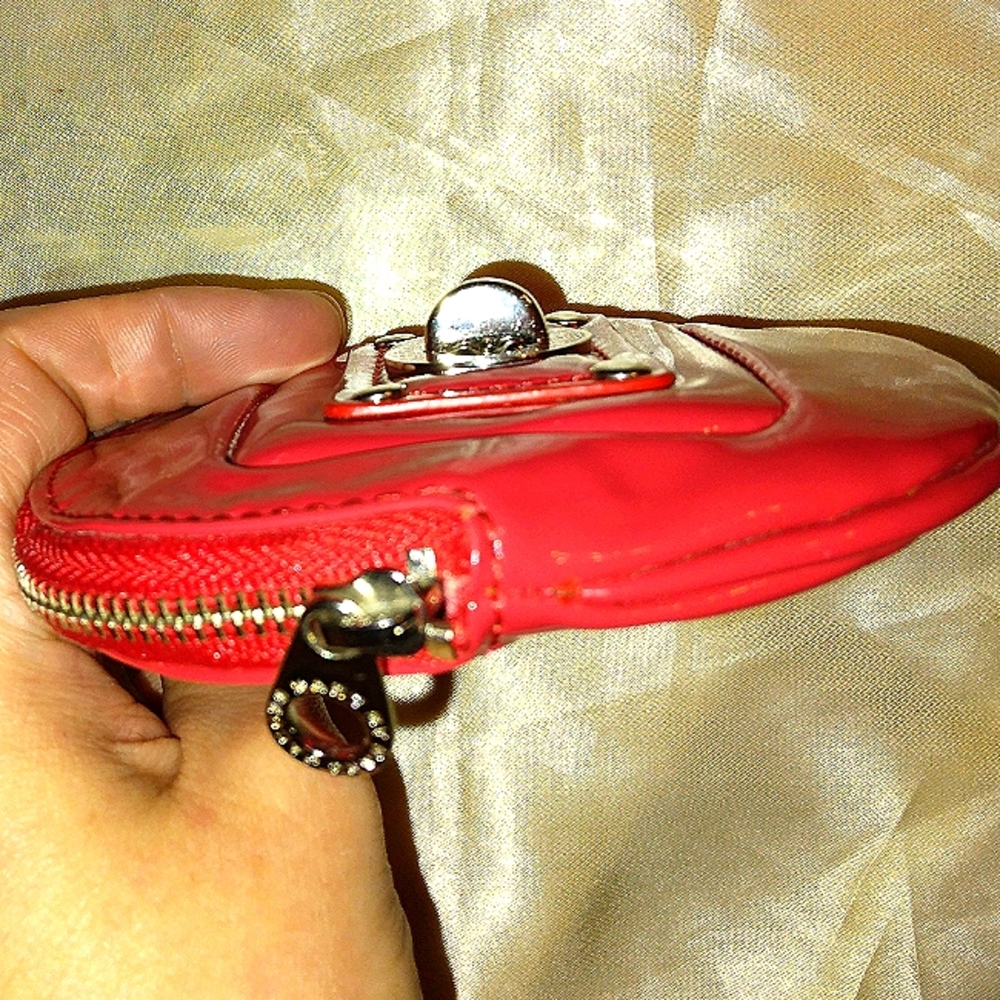 ☆LOWEST☆Rare☆MARC JACOBS☆Bright Red Genuine Leather Coin Purse Keyfob - Picture 5 of 16